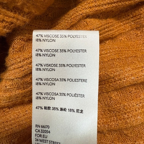 Anthropologie Maeve Rafela Surplice Wrap Front Sweater Orange V-Neck Size‎ XS - Picture 9 of 10